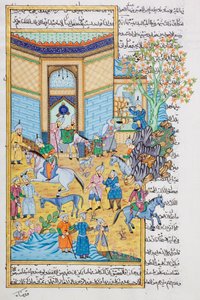 Scena di stalla, miniatura Rajasthani da Indian School